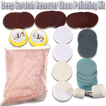 34Pcs Deep Scratch Remover Glass Polishing Kit 8 OZ Cerium Oxide 2" Wheel Set 2024 - buy cheap