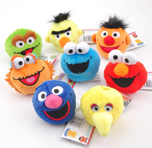 40/Lot Plush Doll 9CM Sesame Street Elmo Cookie Grover Bert Oscar Zoe & Emie Big Bird Keychain Toys 2024 - buy cheap