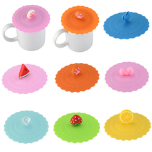 Fashion 1pc  Silicone Cute  New Glass Cup Cover  Strawberry  Bowknot  Suction Seal  Cup Cover Coffee Mug  Soft Fruit Lid Cap 2024 - buy cheap