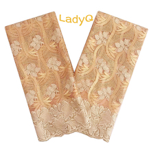 LadyQ Gold African Lace Fabric 2022 High Quality Lace White Green French Lace Fabric Beads Guipure Cord Nigerian Lace Fabrics 2024 - buy cheap
