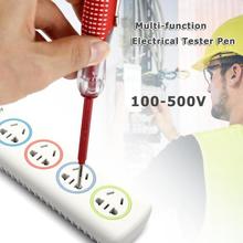 Destornillador multifunción, probador de prueba eléctrico, resistente, rojo, duradero, aislamiento, pluma de prueba para el hogar, electricista, 100-500V 2024 - compra barato