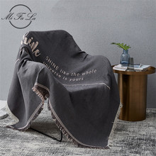 Letras impresso sofá cama lance cobertor de malha estilo nórdico cadeira sofá toalha capa viagem plaids cama tapeçaria colcha ms1 2024 - compre barato