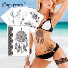 Glaryyears 1 лист модная временная татуировка наклейка красочная поддельная татуировка цветок Вспышка татуировки водонепроницаемый маленькое боди-арт для мужчин и женщин 2022 - купить недорого
