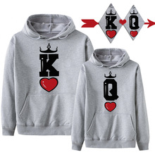 2019 New Women Men Hoodies King Queen Printed Sweatshirt Lovers Couples Hoodie Hooded Sweatshirt Casual Pullovers Tracksuits 2024 - buy cheap