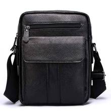 Bolsa de couro genuíno de design simples, bolsa masculina com aba pequena, bolsa de ombro crossbody na moda, bolsa de viagem para homens 2024 - compre barato
