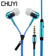 CHUYI In-ear earphones With Microphone 3.5mm Creatived Zip Earphone Wired Gaming earbud For Xiaomi Phone For Samsung Fone De Ou 2024 - buy cheap