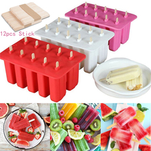 Diy 10 pilha congelado lolly fabricante de suco sorvete pop molde picolé iogurte icebox 3 cores 2024 - compre barato