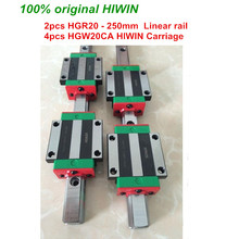 HGR20 HIWIN linear rail: 2pcs 100% original HIWIN rail HGR20 - 250mm rail  + 4pcs HGW20CA blocks for cnc router 2024 - buy cheap