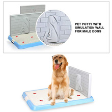Indoor Pet Dog Puppy Potty Tray with Pee Post Protection Simulation Wall,No-Torn Puppy Pad Dog Toilet for Male/Boy Puppies and 2024 - buy cheap