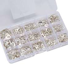 375 Pcs 15 in 1 Non-Insulated Ring Fork U-type Terminals Tin-Plated Copper Terminals Assortment Kit Cable Wire Connector Crimp 2024 - buy cheap