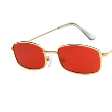 Gafas de sol rectangulares pequeñas para mujer y hombre, lentes de sol Retro y Vintage, de diseñador de marca, color rojo, Unisex, gafas para fiesta UV400 2024 - compra barato
