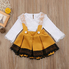 Kid Baby Girls Lace Jumpsuit Romper Bodysuit Party Bow Skirt Dress Outfits Set D 2024 - buy cheap