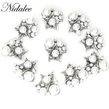 22mm Silver 4 Holes Flatback Rhinestone DIY Christmas pearl buttons 2024 - buy cheap