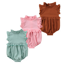 3Color !  Newborn Baby Girls Solid Sleeveless Romper Jumpsuit Playsuit Clothes Outfits Summer Baby Girls Clothing 2024 - buy cheap