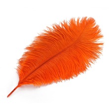 Penas de avestruz disponíveis, cor laranja tingida, alta qualidade, 35-40cm de comprimento, decoração da festa de casamento, faça você mesmo, 23 cores 2024 - compre barato
