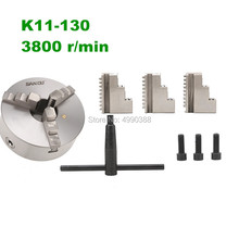 Mandril de torno autocentrante de 3 mandíbulas, 5 pulgadas, K11-130 de hierro fundido con llave y tornillos para fresadora de perforación K11 130 2024 - compra barato