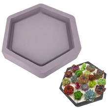 Silicone Tray Molds Hexagon Shaped Art Flower Pot Concrete DIY Cement Mould for Plant Decorating Succulent Plants Colors Random 2024 - buy cheap