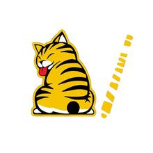 3D Car Stickers Cartoon Funny Yellow Cat Moving Tail Reflective Car Styling Window Wiper Decals Rear Windshield Decor Sticker 2024 - buy cheap