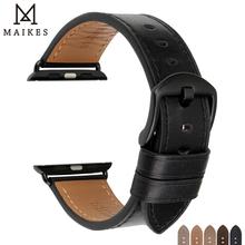 MAIKES For Apple Watch 4 Watch Accessories Genuine Leather Apple Watch Bands 42mm 44mm 38mm 40mm Apple iwatch Series 4 3 2 1 2024 - buy cheap