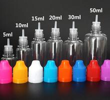 500 Uds 3ml 5ml 10ml 15ml 20ml 30ml 50ml PET botellas de aguja con tapa a prueba de niños y punta fina larga vacío E frasco gotero para líquido 2024 - compra barato