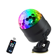 Luz de led interna para carro, bola de discoteca, 4 cores com controle remoto, luz para palco usb, projetor de carro, luz de festa dj