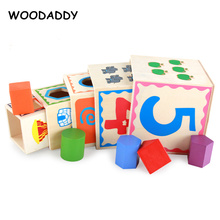 WOODADDY Five Layer Shape Kit Wooden Toys For Kids Cognitive Shape Digital Matching Geometric Building Blocks Educational Gift 2024 - buy cheap