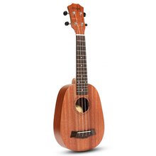 Ukulele havaiano elétrico, 21 polegadas, 4 cordas, estilo abacaxi, mogno, baixo, para guitarra, instrumentos musicais, amante de música 2024 - compre barato