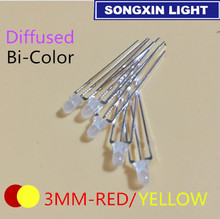 100pcs LED 3mm Diffused Yellow And Red Common Cathode Common Anode 3 Pin Round 3 mm Bi-Color LED Light-Emitting Diode 2024 - buy cheap