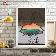Banksy-Cuadro de arte callejero Simple, póster de parodia de grafiti e impresiones de trabajo infantil, decoración para el hogar sin marco 2024 - compra barato
