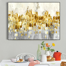 Wholesale High Quality Abstract Oil Painting On Canvas Handmade Beautiful gold Color Abstract Landscape Oil Paintings 2024 - buy cheap