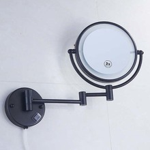 Brass Led Lamp Mirror For Bathroom 8" Round Double Sides 3x/5x Bathroom Cosmetic Wall Mount Magnifying Mirror Shengweisi F 2024 - buy cheap