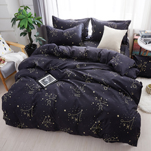 Roupa de cama com constelação, roupa de cama têxtil para casa galaxy star, conjunto de roupa de cama com 3/4 peças, queen king size 2024 - compre barato