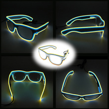 Светящиеся неоновые очки для Хэллоуина в новом стиле, светодиодные очки для темных вечеринок 2024 - купить недорого