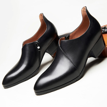 Высококачественная обувь на высоком каблуке; мужские элегантные деловые туфли с острым носком на каблуке; Туфли-оксфорды на высоком каблуке 5 см; офисные кожаные туфли 2024 - купить недорого