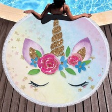 Nuevo estampado de unicornio creativo Toalla de playa sofá cama rodilla manta tapiz de pared de salón deporte Yoga natación toalla 2024 - compra barato
