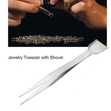 Tweezers With Scoop Shovel For Diamond Gem Beads jewelry Necklace Earrings tools Professional Craft Jewelry Tools for Jewelers 2024 - buy cheap