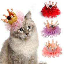 1 Pc Cat Dog Pet Hat Crown Lace Headgear Hairpin Hair Cat Birthday Costume Headwear Accessories Photograph Props 2024 - buy cheap