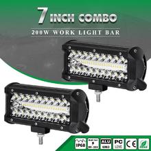 Adeeing-barra de luz led de trabalho, lâmpada de 7 polegadas, 200w, refletor, offroad, 4wd, suv, direção, 400 leds, 6500k, luz de trabalho r30 2024 - compre barato