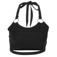 Women Black Casual Tank Top Gothic Sexy Halter Crop Tops Slim Summer 2019 Hollow Out Lace Up Backless Girl Club Streetwear Top 2024 - buy cheap