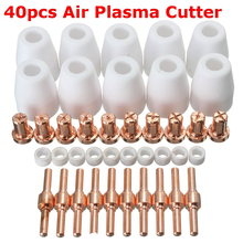 Accesorios de boquillas de cerámica para Cortador de Plasma por aire, boquillas de anillos Vortex y electrodos aptos para antorcha de PT-31 LG-40 CUT-40 50, 40 Uds. 2024 - compra barato