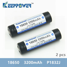 Keeppower-bateria 3200mah 18650 de íon-lítio, 2 unidades, recarregável, 3.7v, p1832j, envio direto, original 2024 - compre barato