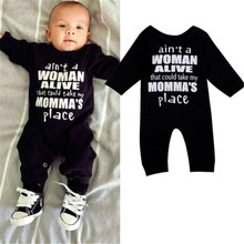 Одежда для новорожденных мальчиков детские комбинезоны с печатью букв, черный повседневный комбинезон для малышей, Детский комбинезон с длинными рукавами, комплект одежды для мальчиков и девочек 2024 - купить недорого