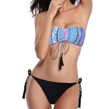 Conjunto de Bikini sin tirantes para mujer, traje de baño de dos piezas, ropa de playa 2024 - compra barato