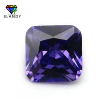 Piedra de circonia cúbica púrpura 5A, gemas sintéticas de 3x3 ~ 10x10mm de forma suelta, corte octangual de princesa, piedra CZ violeta para joyería 2024 - compra barato