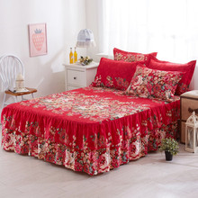 Lençol com renda floral 150x200cm, cobertura para cama e quarto, saia floral 2024 - compre barato