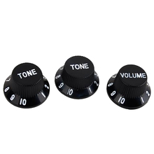 Conjunto de 3 botões de tom de volume de velocidade com detalhes brancos para guitarra elétrica 2024 - compre barato