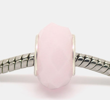 20Pcs Lightpink Faceted Glass Beads Fit Charm Bracelet 14x9mm (B11573) 2024 - buy cheap