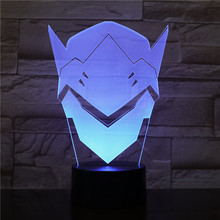 FPS Game OW Overwatch Shimada Genji Mask USB 3D LED Night Light Boys Child Kids Baby Gifts decorative lights Table Lamp 2447 2024 - buy cheap