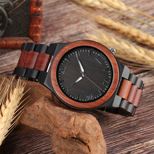 Reloj analógico de madera de ébano para hombre, cronógrafo de cuarzo, con números romanos, artículo de negocios, de lujo 2024 - compra barato