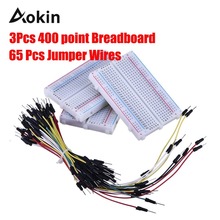 3 Pieces 400 Point Breadboards Kit with 65 Pcs M/M Flexible Breadboard Jumper Wires  for Arduino Raspberry Pi 2024 - buy cheap